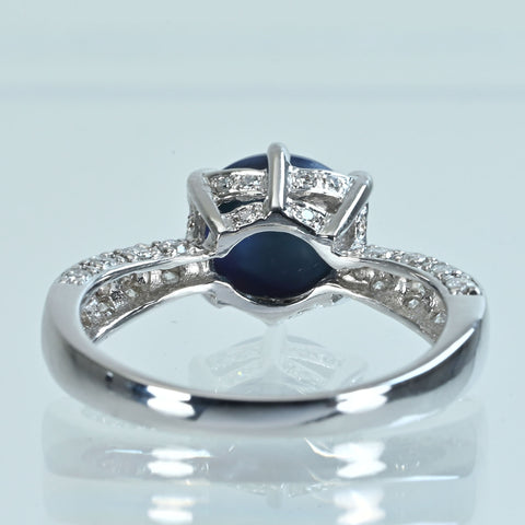 【中古】K18WG BLACK OPAL ブラックオパールリング BO2.15ct D0.56ct 4.0g #13