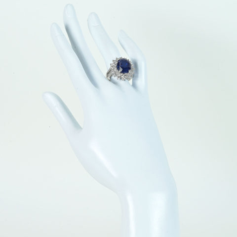 【中古】K18WG SAPPHIREスリランカ産上質サファイアリング S10.69ct D2.10ct GRS鑑別書 9.8g ＃14