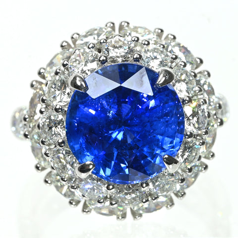 [Used] K18WG SAPPHIRE Ring S6.62ct D4.20ct 9.5g GRS 