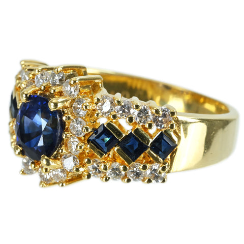 【中古】K18YG SAPPHIRE RING サファイアリング S1.03ct D0.73ct 7.4g #11