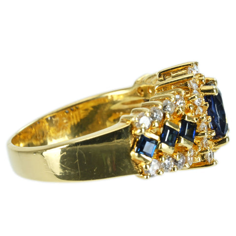 【中古】K18YG SAPPHIRE RING サファイアリング S1.03ct D0.73ct 7.4g #11