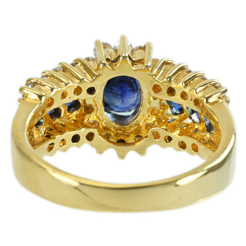 【中古】K18YG SAPPHIRE RING サファイアリング S1.03ct D0.73ct 7.4g #11