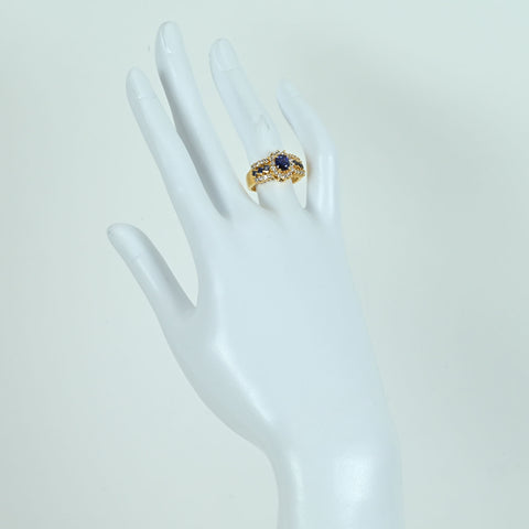 【中古】K18YG SAPPHIRE RING サファイアリング S1.03ct D0.73ct 7.4g #11