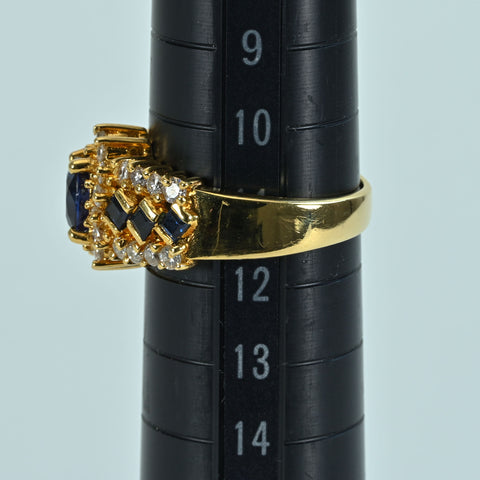 【中古】K18YG SAPPHIRE RING サファイアリング S1.03ct D0.73ct 7.4g #11