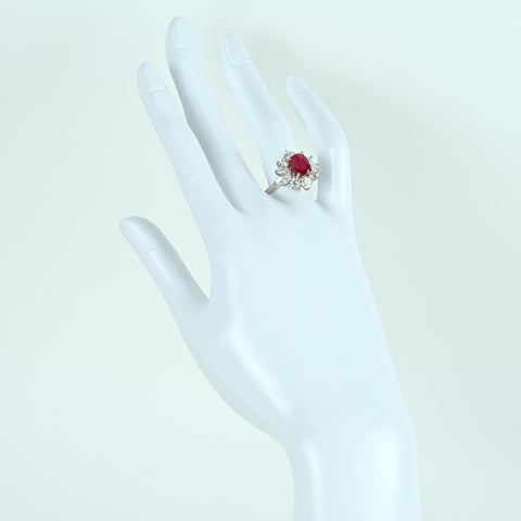 【中古】PT900/K18YG THAILAND RUBY タイ産ルビーリング R2.96ct DGRS/GIA鑑別書 7.7g