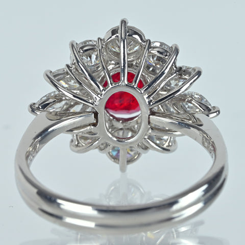 【中古】PT900/K18YG THAILAND RUBY タイ産ルビーリング R2.96ct DGRS/GIA鑑別書 7.7g