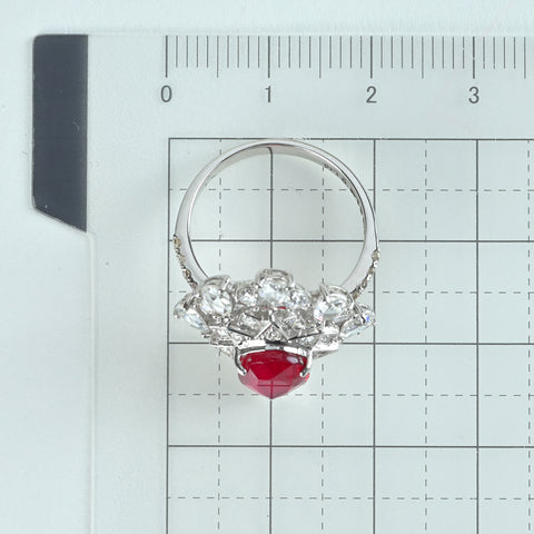 【中古】K18WG MOZAMBIQUE RUBY モザンビーク産 非加熱ルビーリング‘R2.49ct GRS鑑別 R2.49ct D1.10ct4.6