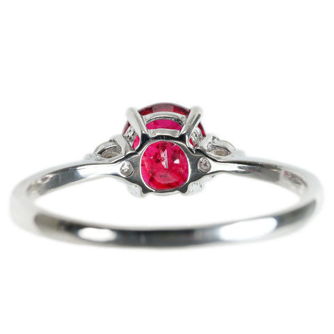 【中古】K18WG No Heat RUBY RING 非加熱ルビーリング R1.32ct D0.11c AIGSピジョンブラッド 鑑別書 2.0g #13.5
