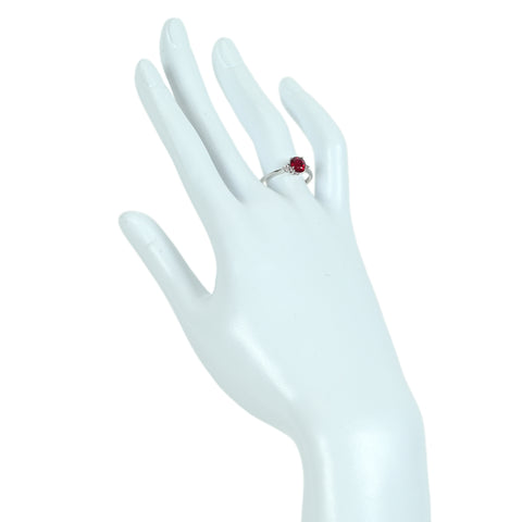 【中古】K18WG No Heat RUBY RING 非加熱ルビーリング R1.32ct D0.11c AIGSピジョンブラッド 鑑別書 2.0g #13.5