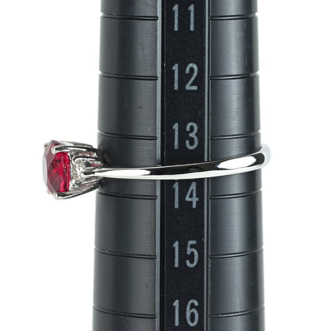 【中古】K18WG No Heat RUBY RING 非加熱ルビーリング R1.32ct D0.11c AIGSピジョンブラッド 鑑別書 2.0g #13.5