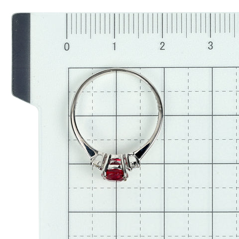 【中古】K18WG No Heat RUBY RING 非加熱ルビーリング R1.32ct D0.11c AIGSピジョンブラッド 鑑別書 2.0g #13.5