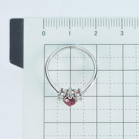Pre-owned 18K White Gold Unheated Ruby Ring, 1.03ct R, 0.19ct D, AIGS Pigeon Blood Certificate, 3.0g, #14 