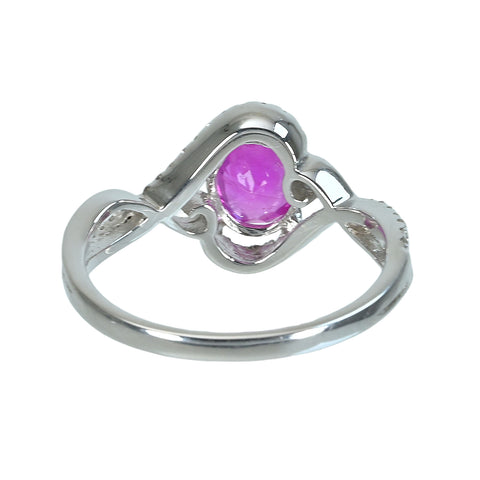 【中古】K18WG PINK SAPPHIREピンクサファイアリング PS1.50ct D0.19ct 3.1g #13