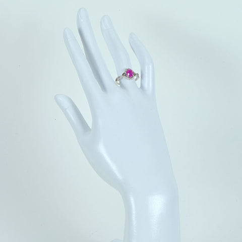 【中古】K18WG PINK SAPPHIREピンクサファイアリング PS1.50ct D0.19ct 3.1g #13