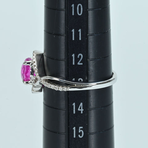 【中古】K18WG PINK SAPPHIREピンクサファイアリング PS1.50ct D0.19ct 3.1g #13