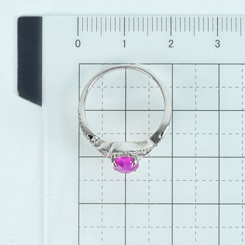 【中古】K18WG PINK SAPPHIREピンクサファイアリング PS1.50ct D0.19ct 3.1g #13
