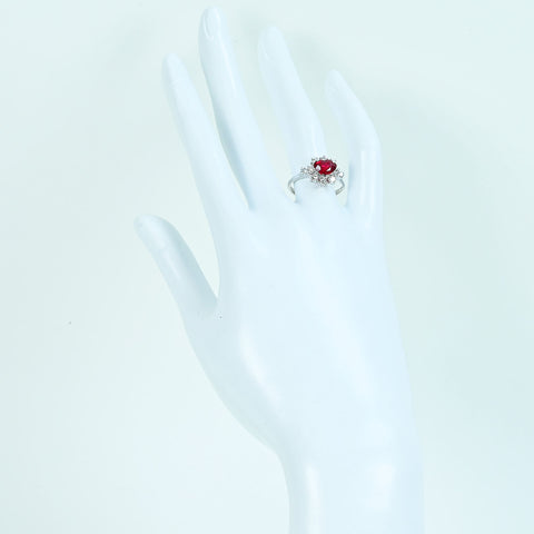 Pre-owned 18K White Gold Unheated Ruby Ring, 1.18ct R, 0.53ct D, AIGS Pigeon Blood, Certificate of Authenticity, 3.2g, #14 