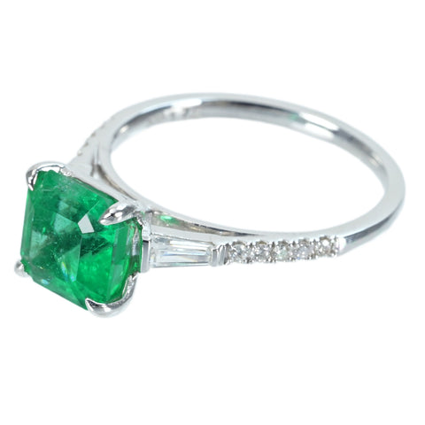 [Used] K18WG Emerald Ring E1.73ct 0.24ct 2.7g #11 