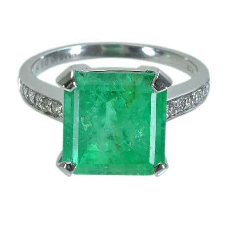 【中古】K18WG EMERALDエメラルドリング E5.93ct D0.16ct 5.2g #14