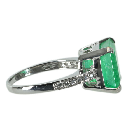 【中古】K18WG EMERALDエメラルドリング E5.93ct D0.16ct 5.2g #14