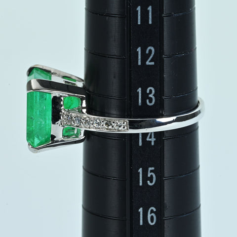 【中古】K18WG EMERALDエメラルドリング E5.93ct D0.16ct 5.2g #14