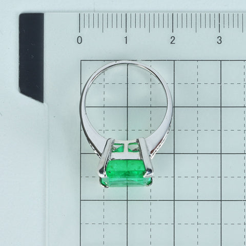 【中古】K18WG EMERALDエメラルドリング E5.93ct D0.16ct 5.2g #14
