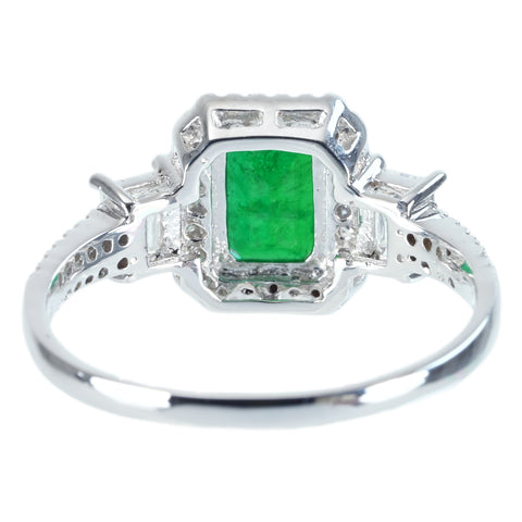 [Used] K18WG Emerald Ring E1.40ct D0.70ct 3.5g #16 