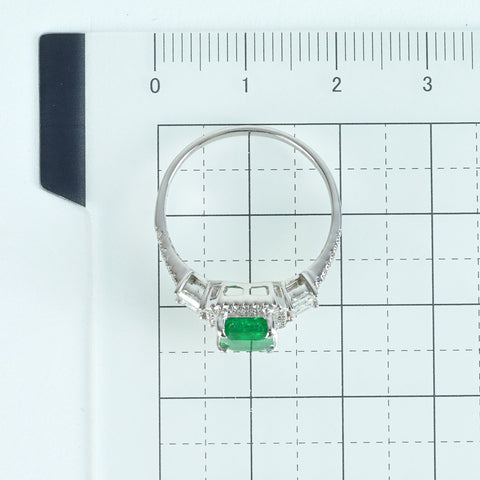 [Used] K18WG Emerald Ring E1.40ct D0.70ct 3.5g #16 