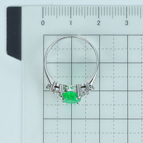【中古】K18WG EMERALD エメラルドリング E2.275ct D0.29ct 3.5g #15.5