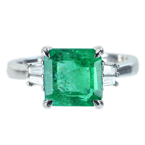 【中古】K18WG EMERALD RING エメラルドリング E2.91ct D0.15ct 4.2g #10