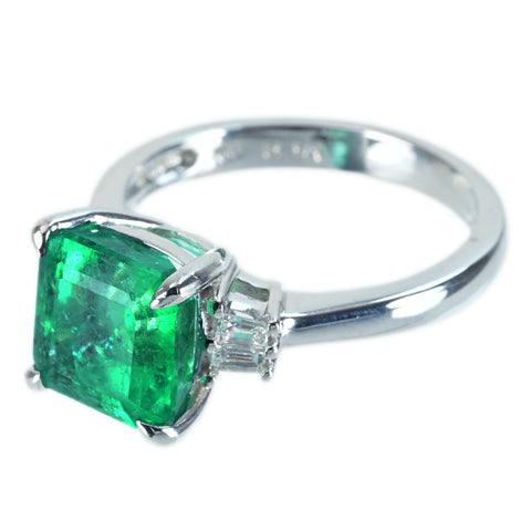 【中古】K18WG EMERALD RING エメラルドリング E2.91ct D0.15ct 4.2g #10