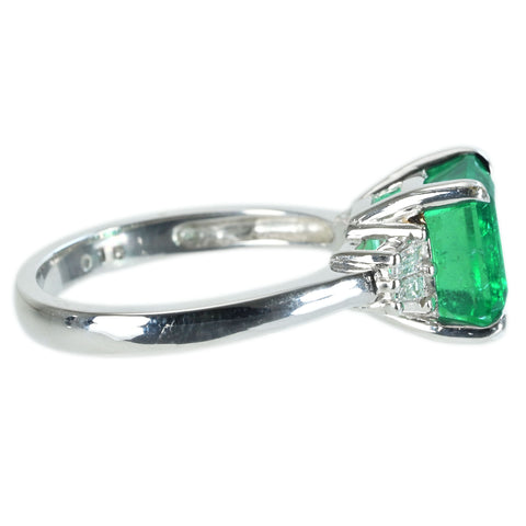 【中古】K18WG EMERALD RING エメラルドリング E2.91ct D0.15ct 4.2g #10