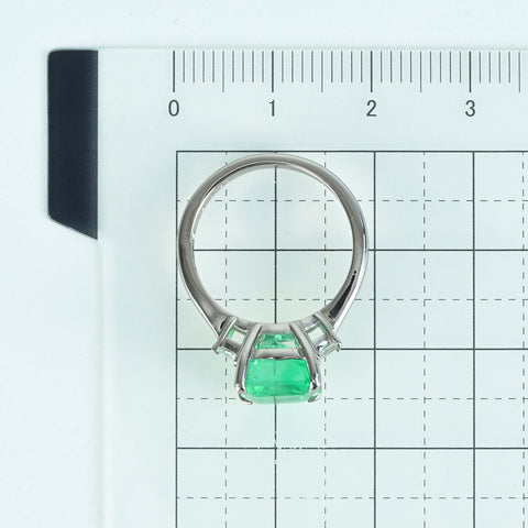 【中古】K18WG EMERALD RING エメラルドリング E2.91ct D0.15ct 4.2g #10