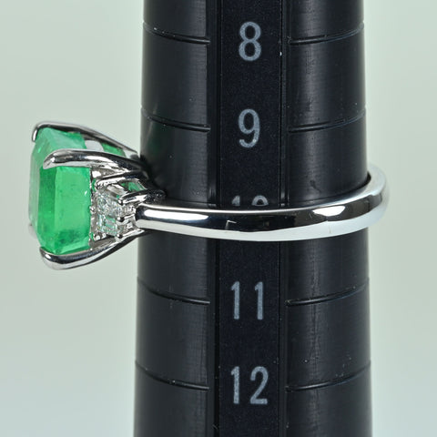 【中古】K18WG EMERALD RING エメラルドリング E2.91ct D0.15ct 4.2g #10