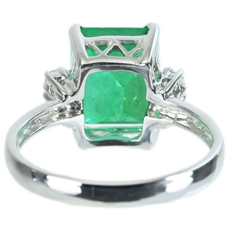 【中古】K18WG EMERALD RING エメラルドリング E4.41ct D0.09ct 4.9g #15
