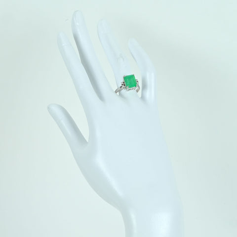 【中古】K18WG EMERALD RING エメラルドリング E4.41ct D0.09ct 4.9g #15