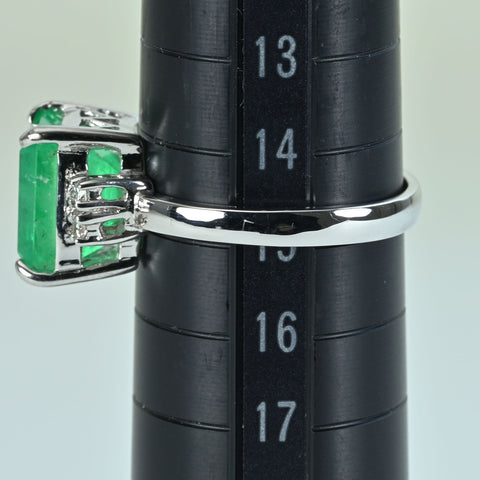 【中古】K18WG EMERALD RING エメラルドリング E4.41ct D0.09ct 4.9g #15
