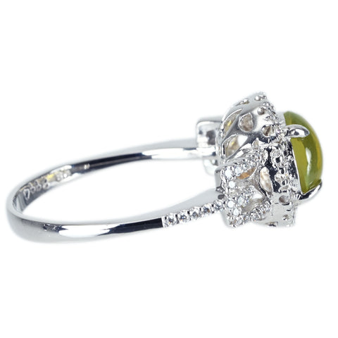 K18WG CATS EYEキャッツアイリング CE2.114ct D0.45ct 4.1g #13