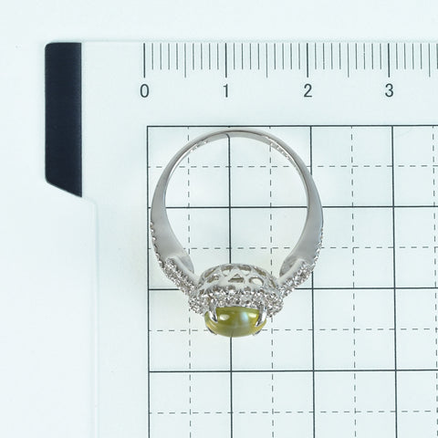 K18WG CATS EYEキャッツアイリング CE2.114ct D0.45ct 4.1g #13