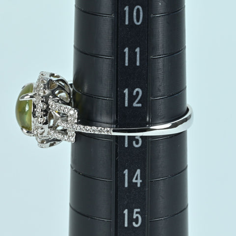 K18WG CATS EYEキャッツアイリング CE2.114ct D0.45ct 4.1g #13