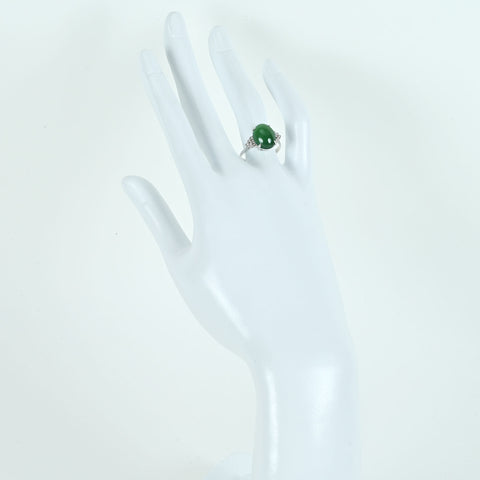 【中古】K18WG JADEITEヒスイリング J4.65ct D0.15ct 3.6g #13