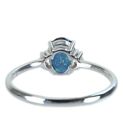 【中古】K18WG SAPPHIREサファイアリング S0.87ct D0.04ct 1.6g #11.5