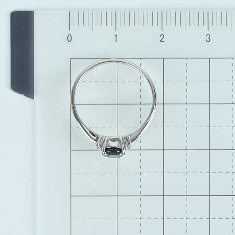 【中古】K18WG SAPPHIREサファイアリング S0.87ct D0.04ct 1.6g #11.5