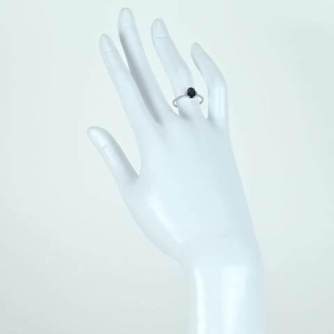 【中古】K18WG SAPPHIREサファイアリング S0.87ct D0.04ct 1.6g #11.5