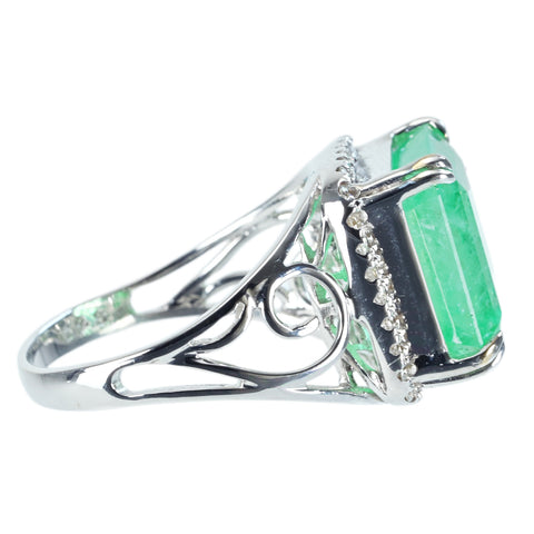 [Used] K18WG Emerald Ring E6.85ct D0.23ct 6.1g #14 