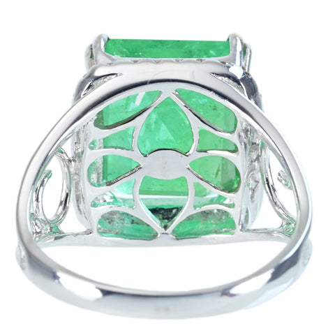 [Used] K18WG Emerald Ring E6.85ct D0.23ct 6.1g #14 