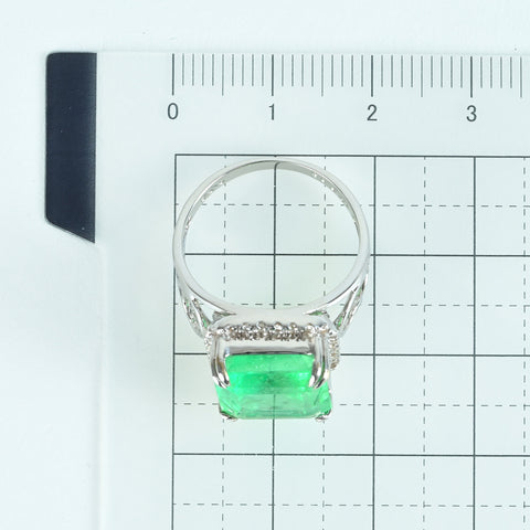 [Used] K18WG Emerald Ring E6.85ct D0.23ct 6.1g #14 