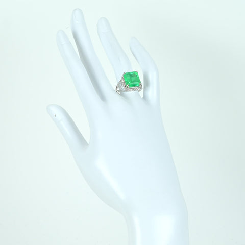 [Used] K18WG Emerald Ring E6.85ct D0.23ct 6.1g #14 