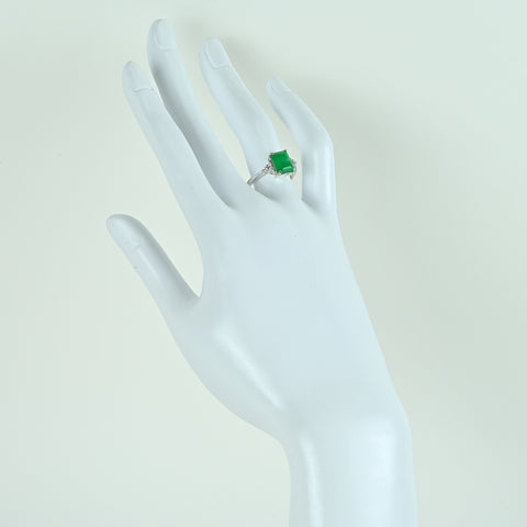 【中古】K18WG EMERALDエメラルドリング E2.26ct D0.17ct 3.0g #13