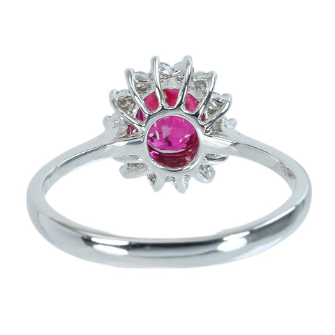 【中古】K18WG RUBY非加熱ルビーリング R1.04ct D0.22ct AIGSピジョンブラッド鑑別書 3.1g #13.5